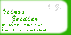 vilmos zeidler business card